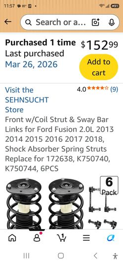Shock/ struts for ford fusion