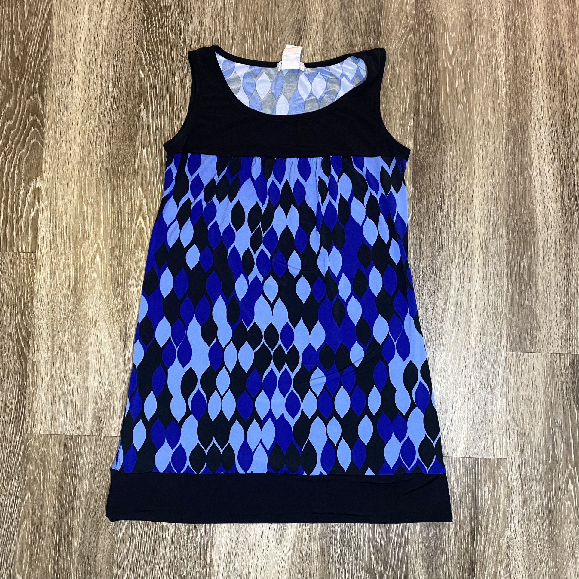 Blue Printed Dress - M