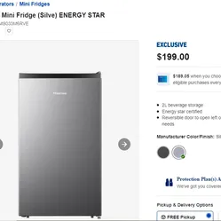 Hisense 3.3 CU. FT. Single Door Silver Compact Refrigerator ENERGY STAR, New