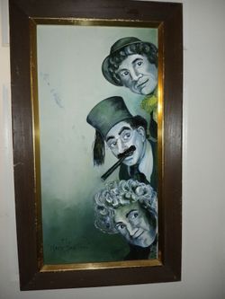 Framed Marx Brothers Signed Painting