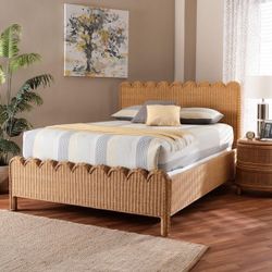 New Sturdy Queen Size Boho Bohemian Coastal Bed Frame