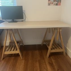 Ikea Desk 150cm x 75cm (MÅLSKYTT / MITTBACK Desk, birch)