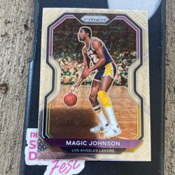 NBA Player Prizm Magic Johnson Basketball Card In Good Shape 1.00$ Only Accepting Cash And Change Be Quick Before It Sells Out Message At 