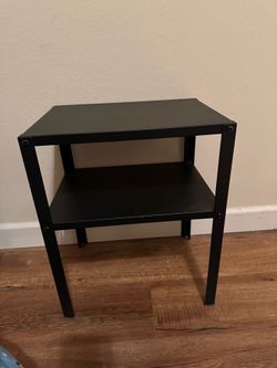 IKEA KNARREVIK Black Small Bedside Table – Minimalist Metal Nightstand, Small Space Storage, Modern Metal Table Compact