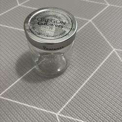 Empty and Clean Oregon Growers Jam Jar