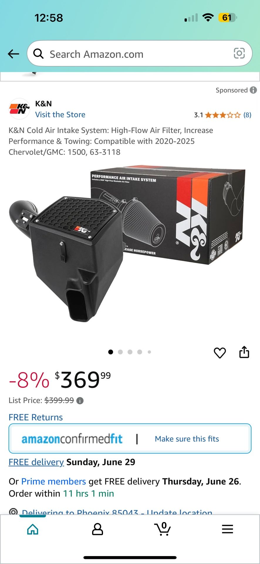 K&N Air Intake 3.0 Duramax