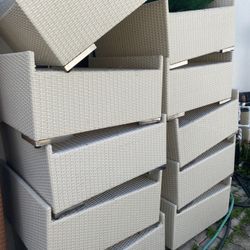 WICKER OUTDOOR TABLES. 11 In Total ( All For $55)
