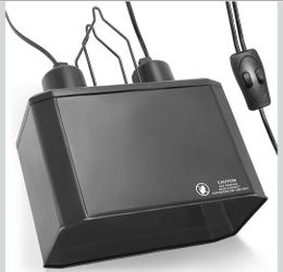 Reptile Dual Light Fixture 2 in 1 Deep Dome Lamp Hood