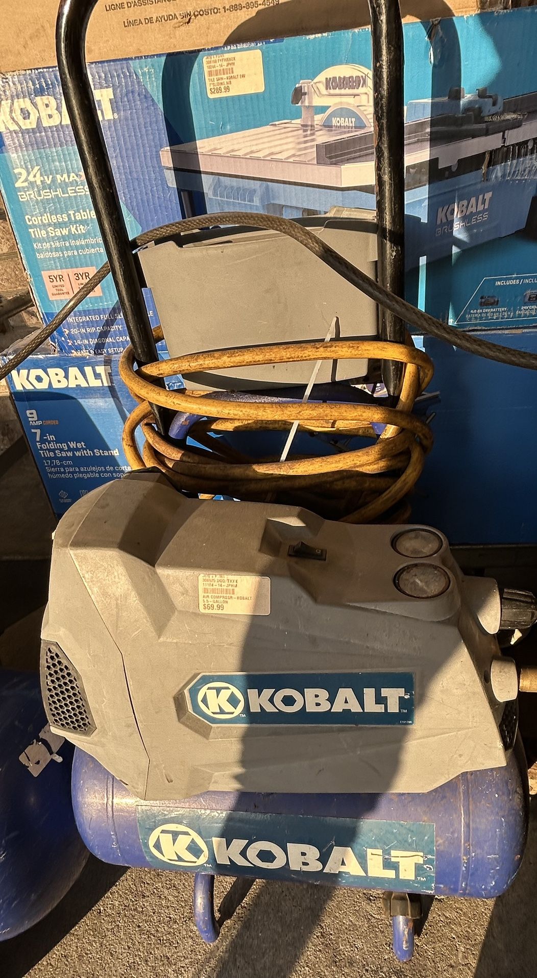 Kobalt air compressor 5.5 gallon $69.99