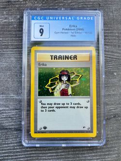 CGC 9 Erika 016/132 Gym Heroes 1st Edition Holo Rare ENG 2000