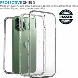 Case Compatible with iPhone 13 pro Max Case,with [2 x Tempered Glass Screen Protector] Heavy Duty Shockproof Anti-Fall Clear 360 Full Body Coverage Ca