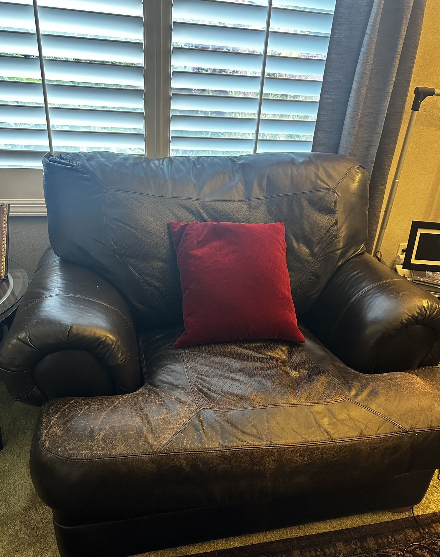 Leather Chair & Ottoman