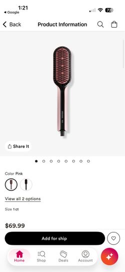 Tymo Pink Electric Hair Straightener Brush
