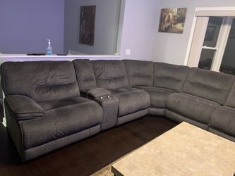 Pacifica Gray 7 Piece Power Reclining Left Arm Facing Sectional