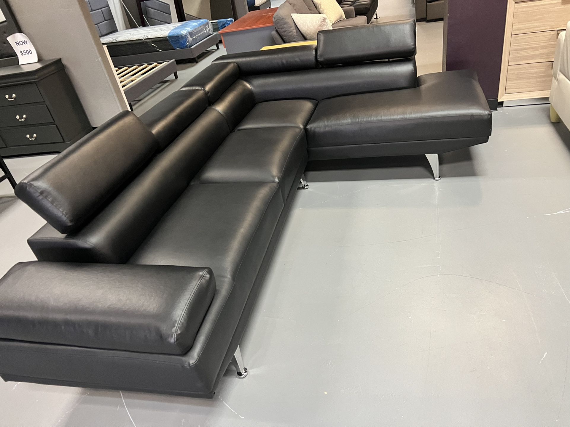 Black Leather Sectional for Sale in Las Vegas, NV OfferUp