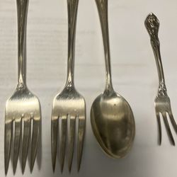 Solid Sterling silver three forks and spoon