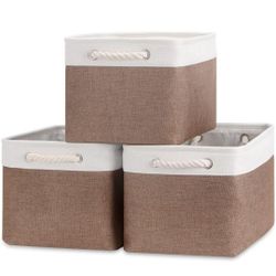 Bidtakay Baskets Fabric Storage Bins 3 Pack