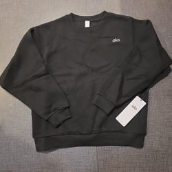 Alo Black Crewneck Sweatshirt with Tags