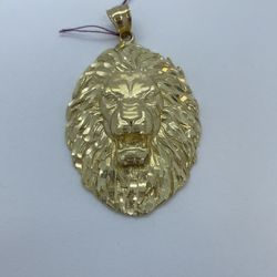 Gold Pendant Lion Style 10K New