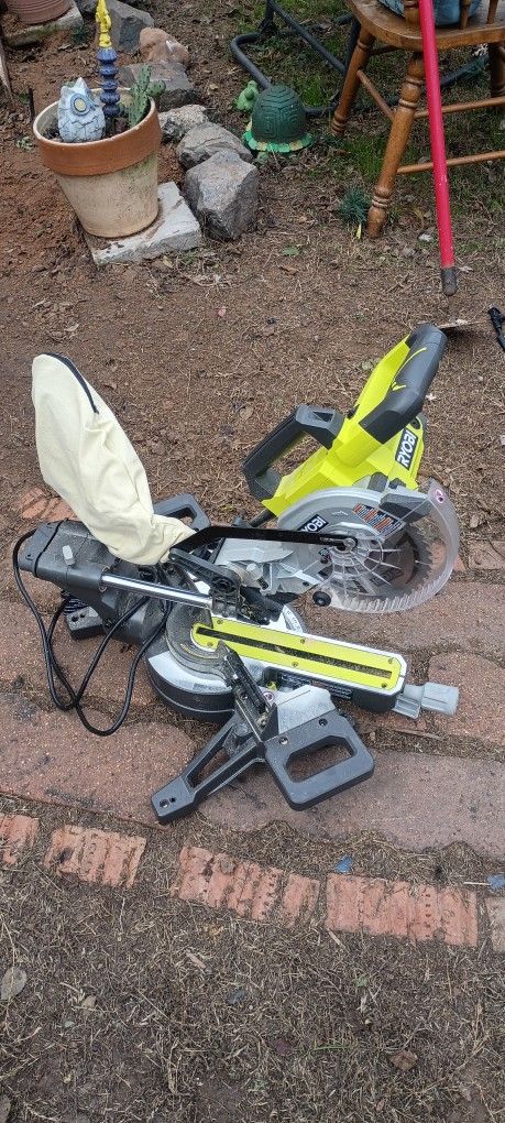 Ryobi Miter Saw And Table Saw Used One Time