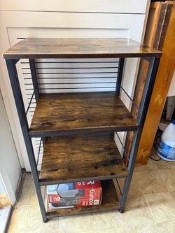 3-Tier Rustic Wood & Metal Shelf