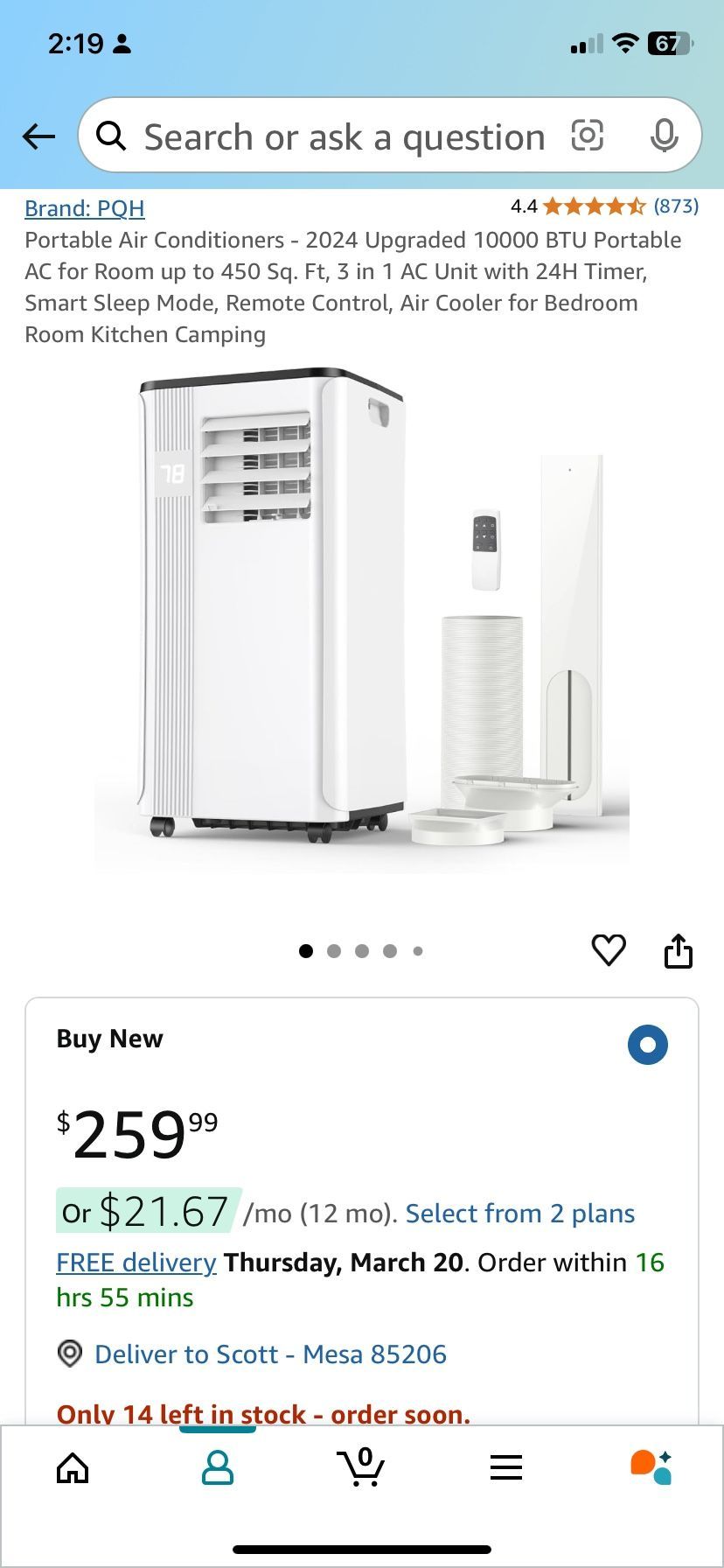 portable ac 10000 BTU - 2 available