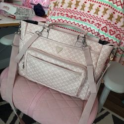 guess diaper bag pink