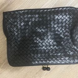 Bags By Mima: Black Italian Leather Clutch Bag 