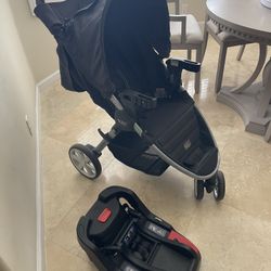 Britax Jogging Stroller with Car Seat Base for the Car- LIKE NEW