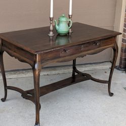 Antique Writing Desk With Single Drawer 1920's Solid Wood 