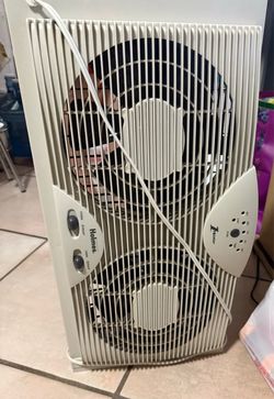 HOLMES Dual 8" Blade Twin Window Fan with LED One Touch Thermostat Contro
