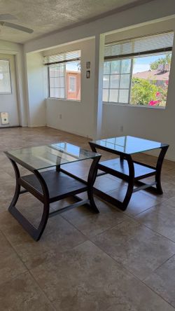 Glass Top Coffee Table and End Table Set