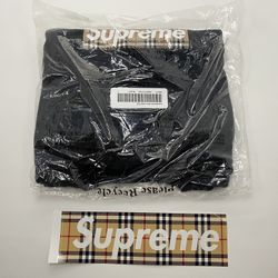 Supreme Burberry Box Logo Tee Black Size L Large Brand New NWT SS22