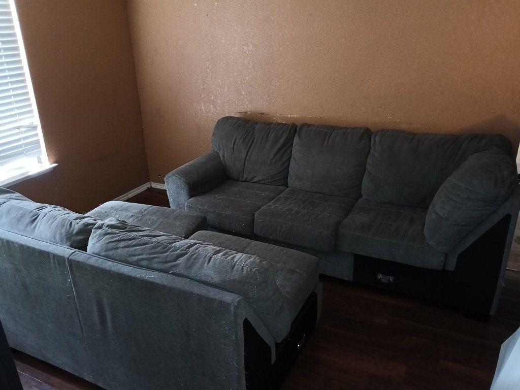 Large three piece sectional sofa couch