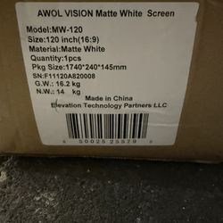 AWOL Vision - 120" Fixed Frame Projector Screen, 4K/8K UHD Active 3D Compatible with Standard, Short Throw and UST Projectors - Matte White
