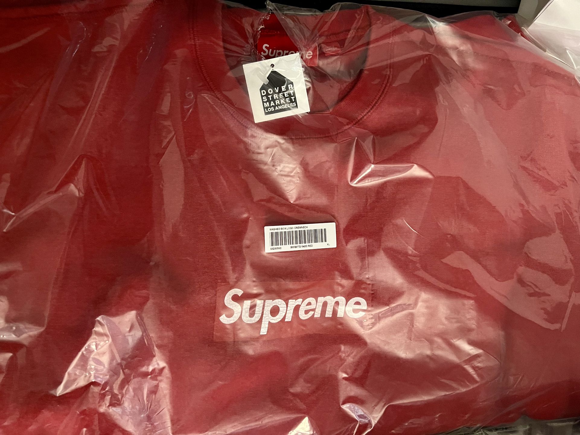 Supreme Washed Box Logo Crewneck size XL Red