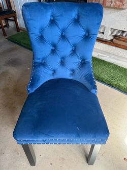 Blue Dining Room Chairs, Set of 6