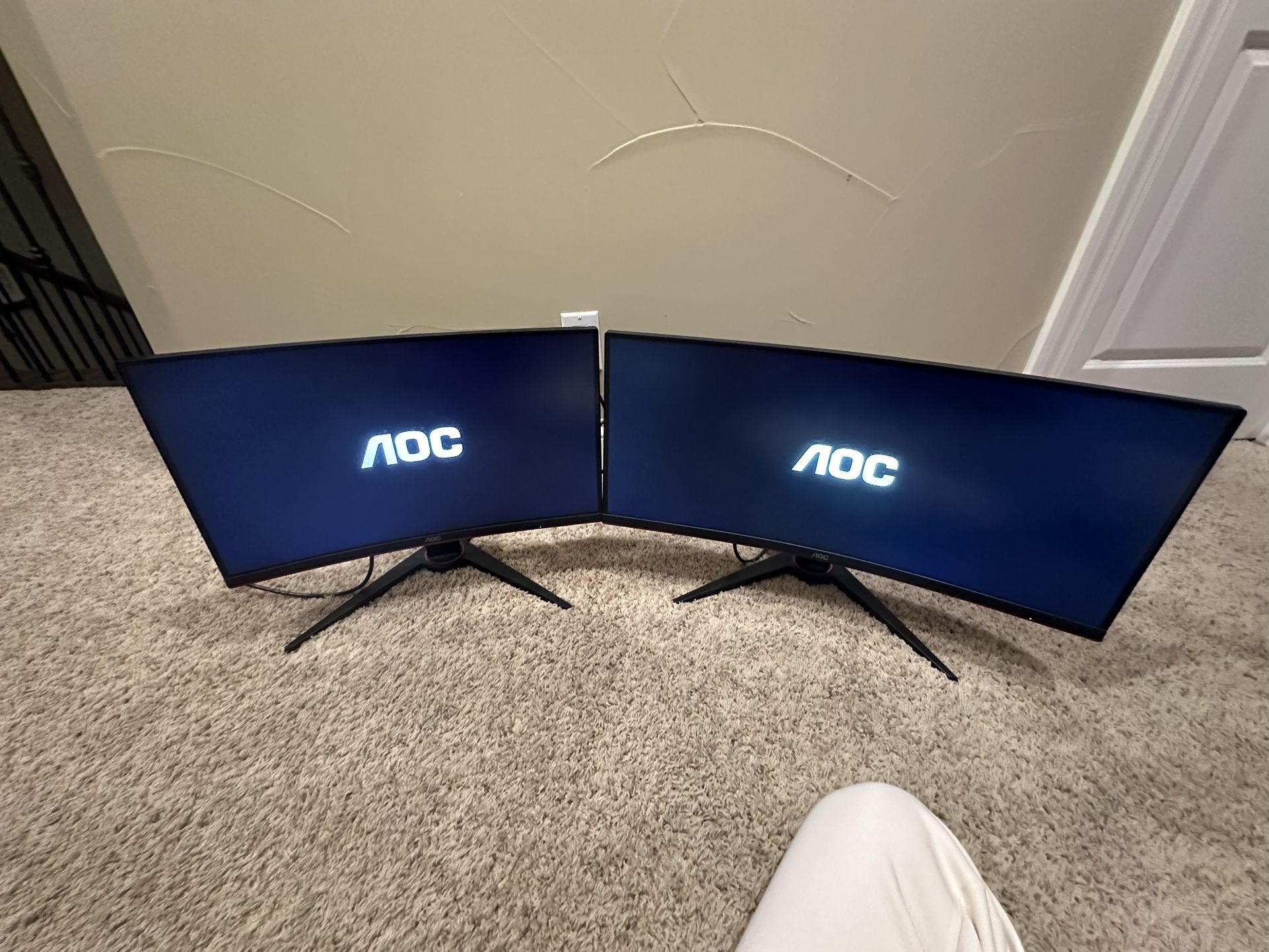 24” and 29” AOC Curved Gaming Monitor Pair