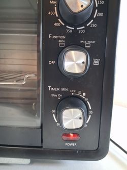 Black Toaster Oven with Broil, Bake, and Toast