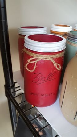 Holiday chalk pained quart mason jar