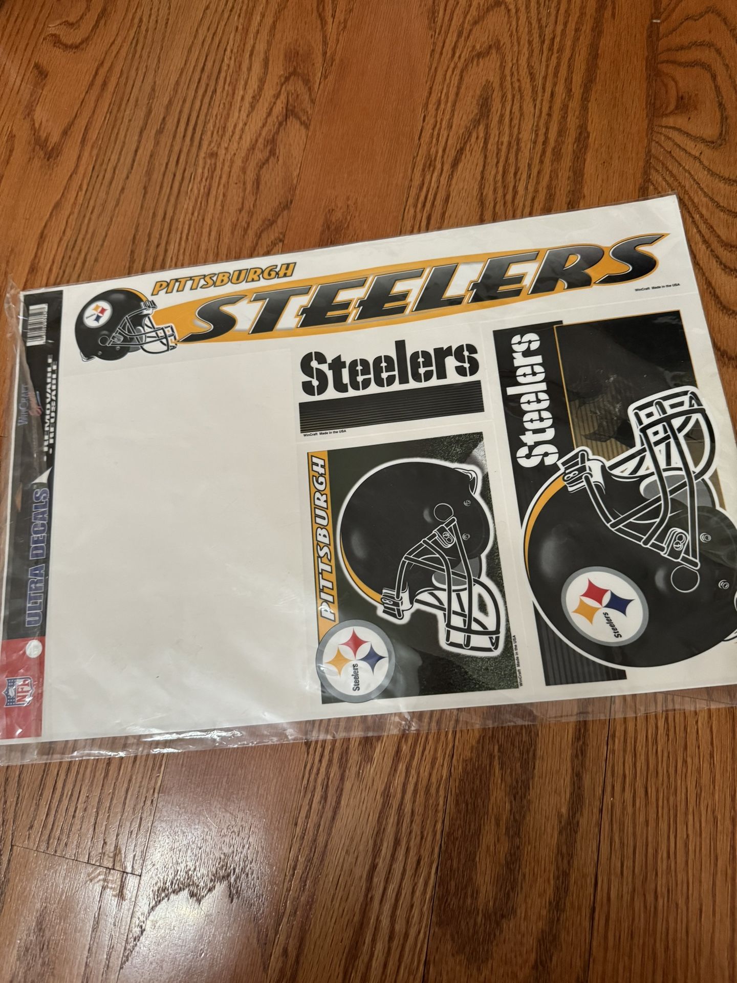 Pittsburgh Steelers Ultra Decal 2 piece on 1 sheet Cello Wrapped As Pictures