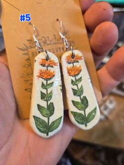 Handmade Clay Single Stem orange flowers