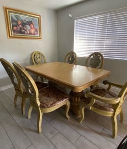 Dining table with hutch