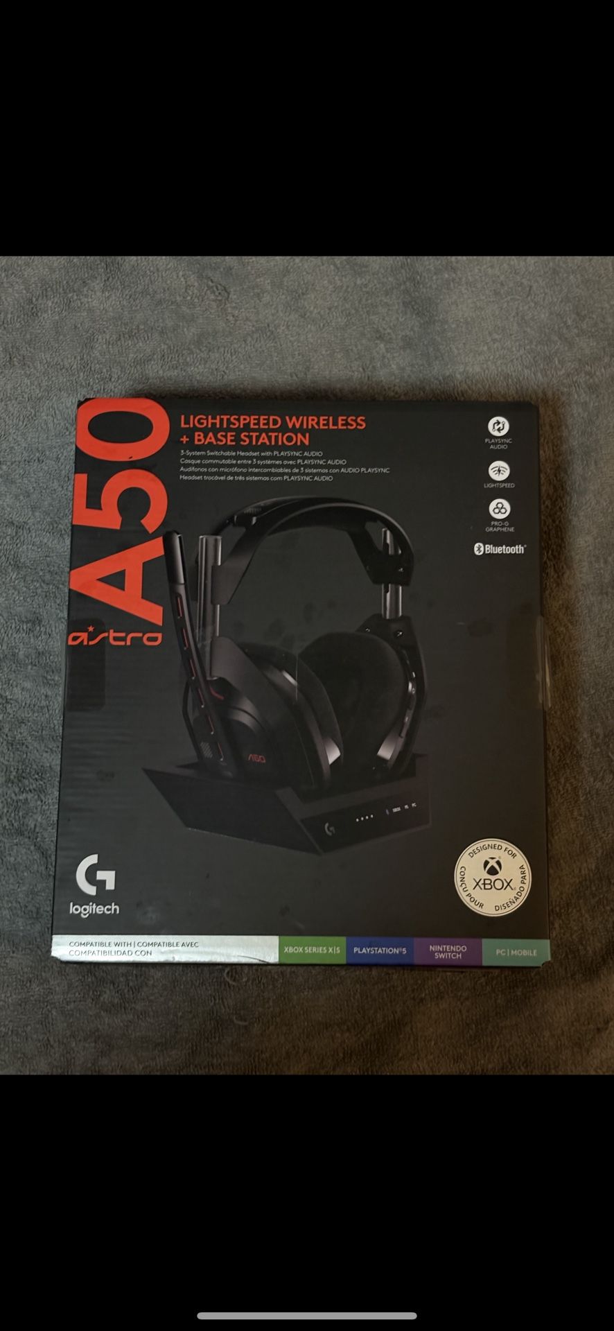 Logitech - A50 LIGHTSPEED Wireless Gaming Headset + Base Station (Gen 5) for Xbox, PlayStation 5, PC/Mac or Nintendo Switch - Black