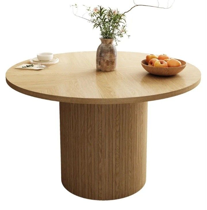 Modern Round Wood Table 47-inch