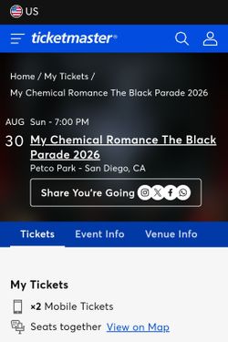 My Chemical Romance x Babymetal Tickets