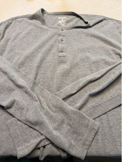 True Classic gray long sleeve Henley shirt XL