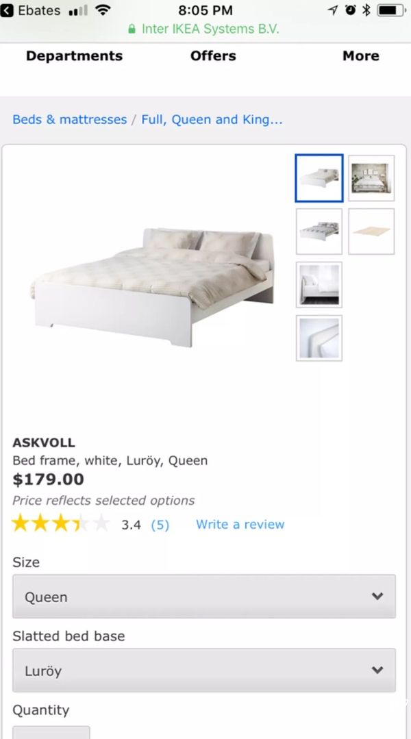 Queen Ikea Askvoll Bed With Slats For In Los Angeles Ca Offerup