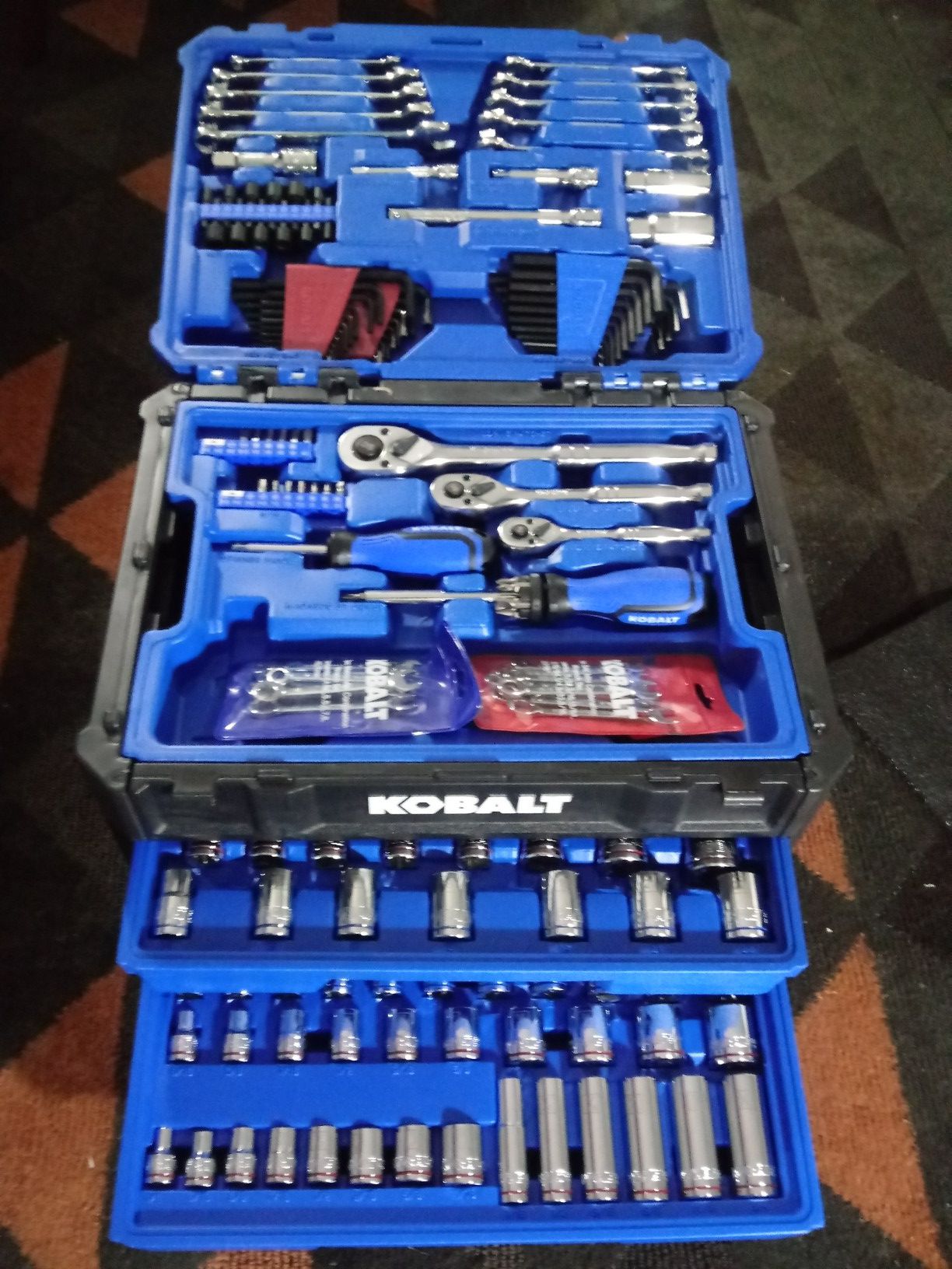 NEW NEVER USED KOBALT TOOLBOX WITH TOOLS