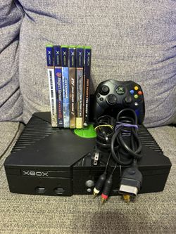 Original Xbox Console Bundle + Controller & 6 Games (Tested & Working)